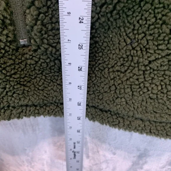 Bass Outdoor Men's Sherpa Jacket XXL Green Full Zip Insulated Fleece Pockets - Picture 9 of 10
